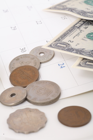 Money on the tableの写真素材