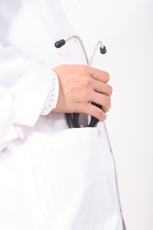 Doctor and a stethoscope in a pocketの写真素材
