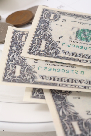 Money on the tableの写真素材