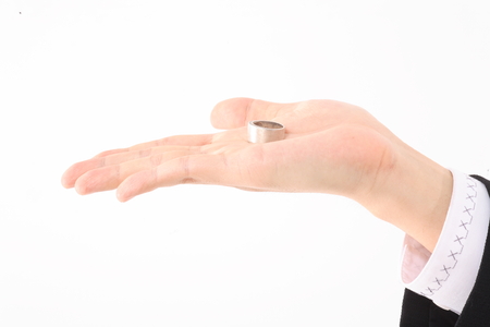 A ring on a handの写真素材