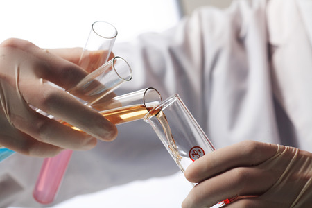 Close-up shot of blending chemicals
