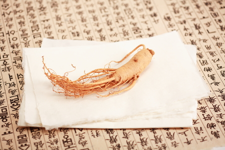 Close up shot of ingredients of Korean traditional medicine