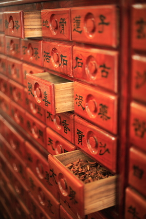 Medicine drawers and contentsの写真素材