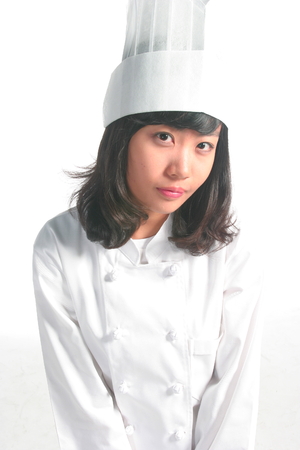 Close up shot of a female cook standingの写真素材