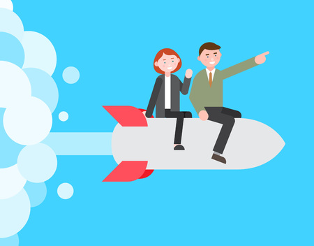 Business illustration - Fast,Rocket speed growth,promotionのイラスト素材