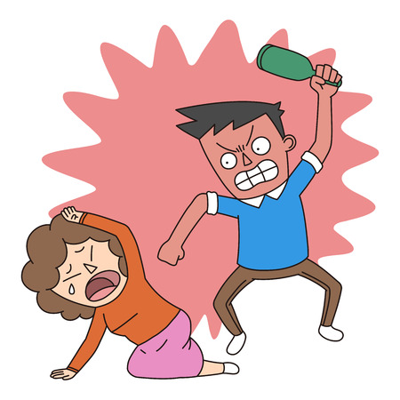Crime illustration - Domestic violence: abusing wivesのイラスト素材
