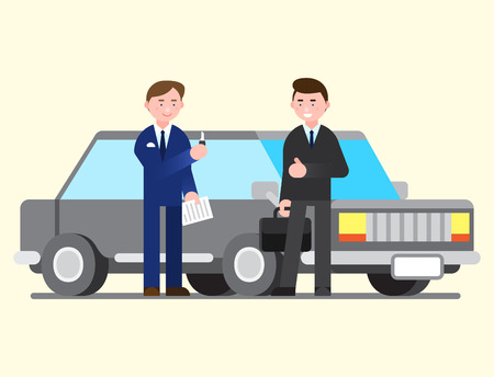 Business illustration - Automobile,car sales personnelのイラスト素材