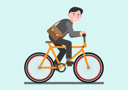 Business illustration - commute,ride a bicycleのイラスト素材