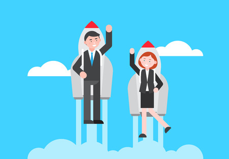 Business illustration - Fast,Rocket speed growth,promotionのイラスト素材