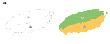 Map of district - Jeju City, South Koreaのイラスト素材