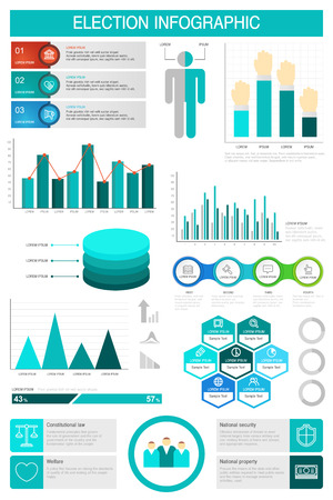 Election infographic - Neon blue tone designのイラスト素材