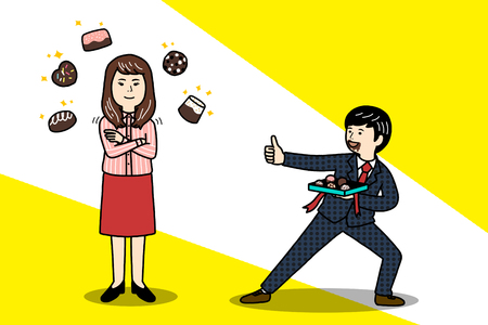 Funny illustration - Couples on valentines dayのイラスト素材