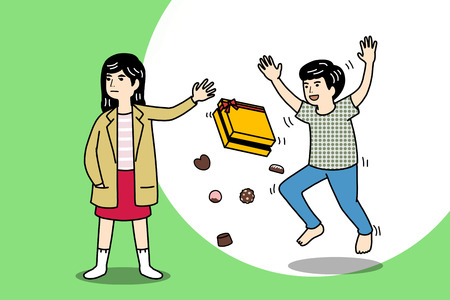 Funny illustration - Couples on valentines dayのイラスト素材