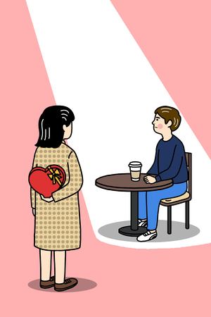 Funny illustration - Couples on valentines dayのイラスト素材