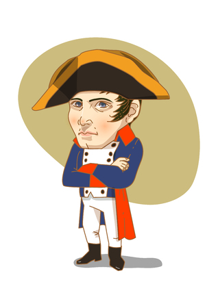 Famous historical figures caricature isolated in white - Napoleonのイラスト素材
