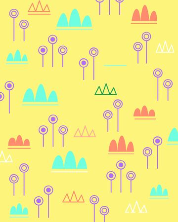 Creative colorful pattern illustration - Tree, harbor, forest, woodsのイラスト素材