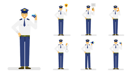 Professional occupation icon set, ensemble illustration - Police officerのイラスト素材