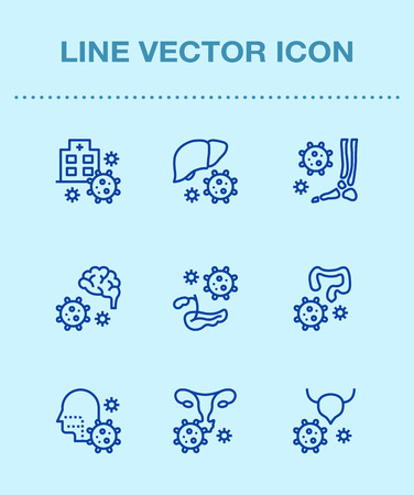One color line icon set,ensemble illustration - Medical,hospital,doctors,health,patientのイラスト素材