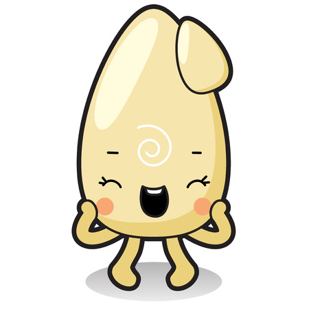 Fresh vegetables,fruits character icon isolated in white - Pine nutのイラスト素材