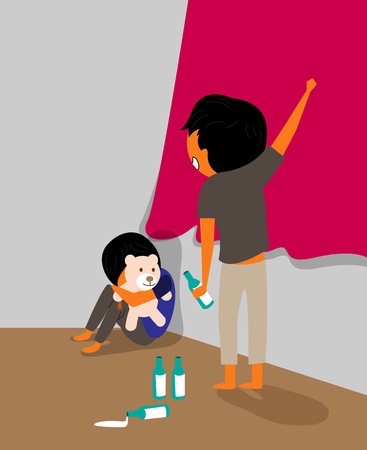 Various types of violence - physical,domestic,familyのイラスト素材