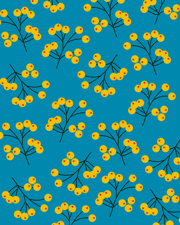 Creative colorful pattern illustration - Twigs,branches,leaves with fruitsのイラスト素材