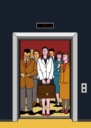 Office life illustration - Office elevatorのイラスト素材