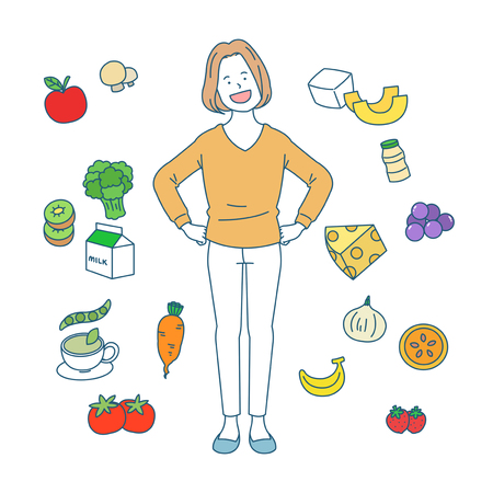 Personal health and hygiene illustration - Healthy food,dietのイラスト素材