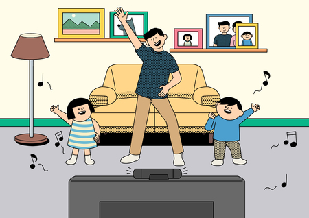 Family leisure,hobby illustration - Danceのイラスト素材