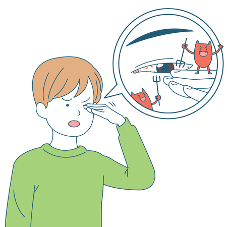 Personal health and hygiene illustration - Eye infectionのイラスト素材