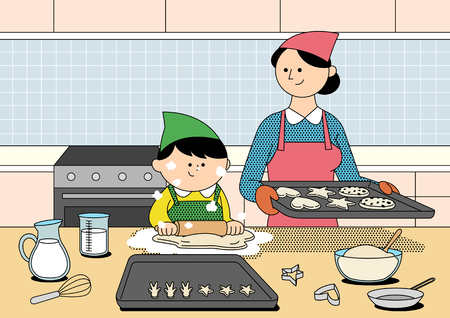 Family leisure,hobby illustration - Baking,cookingのイラスト素材