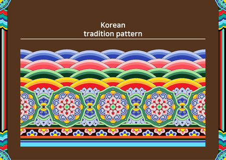 Illustration of pattern sample - colored Korean traditional pattern rawのイラスト素材