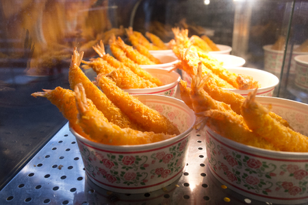Street food - Various seafood/shrimps friesの写真素材