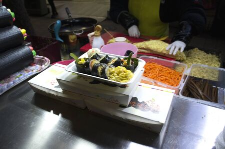 Street food - Rice rolls/Kimbapの写真素材
