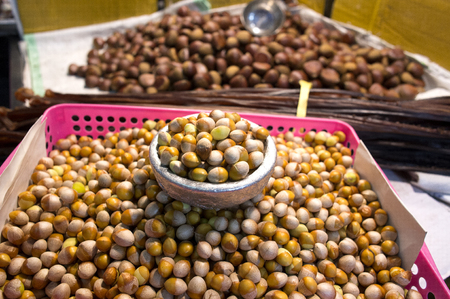 Street food - chestnuts and acornsの写真素材