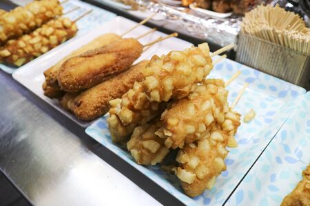 Street food - Corn dogsの写真素材