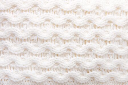 Close up shot of pattern of knitted wool piecesの写真素材