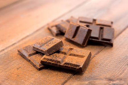 Sweet desserts - Chocolate bars with cacao powders
