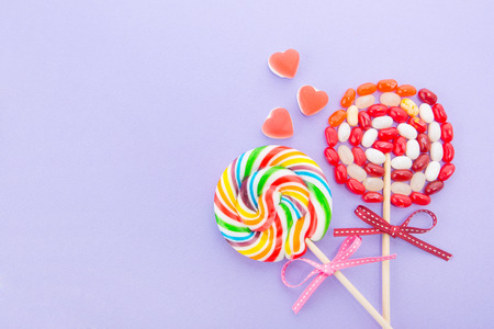 Sweet desserts - Various shapes of colorful lollipopsの写真素材