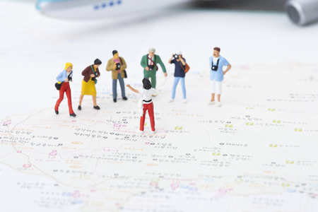 Creative miniature life - People/travelers/tourists traveling in Jeju Island
