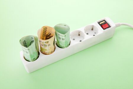 Taxes and finance - Electricity bill/utility/power bill/payment/costの写真素材