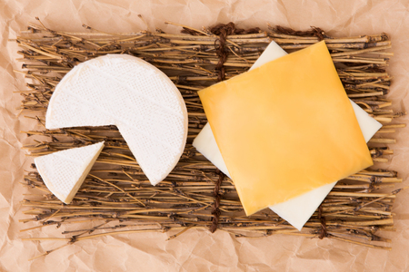 Fresh ingredient studio shot - Various kinds of cheesesの写真素材