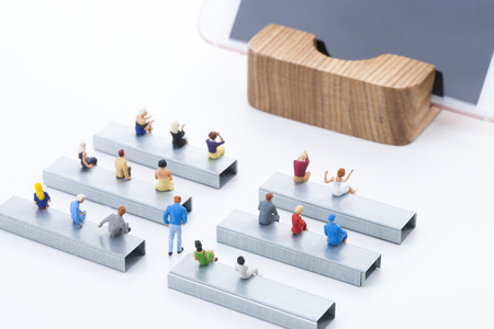 Creative miniature life - Miniature theater with audiencesの写真素材