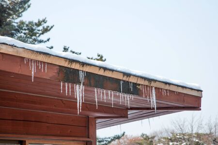 Town covered in snow