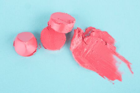 Cosmetic products studio shot - Various color samples of lip makeupsの写真素材