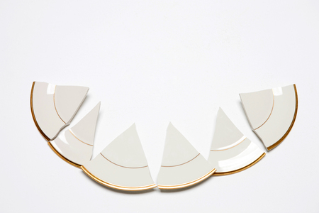 Damaged/Smashed/Broken plate in white background