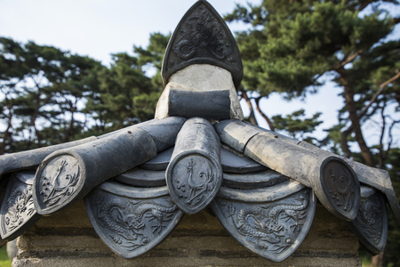 Korean landscape - Korean traditional roof tilesの写真素材