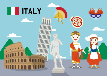 Global village concept vector illustration - Italyのイラスト素材
