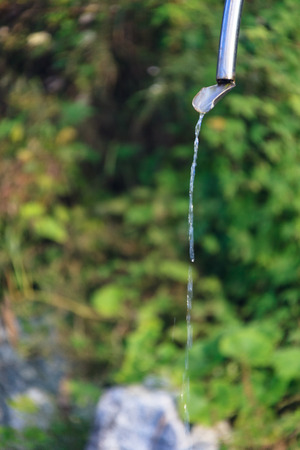 Autumn in countryside - dripping waterの写真素材