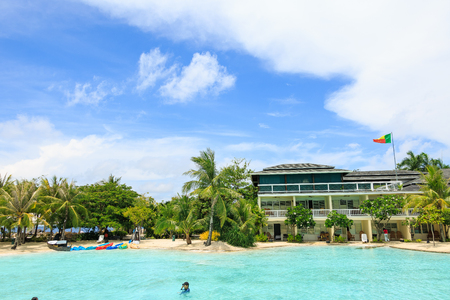 Cebu Island - Scenery of sand beach with turquoise seawaterのeditorial素材