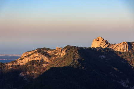 Mt. Seorak in Autumn - Rocky peaks at sunsetの写真素材